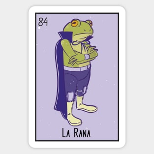 La Rana // Mexican Luchador Frog Loteria Card Sticker